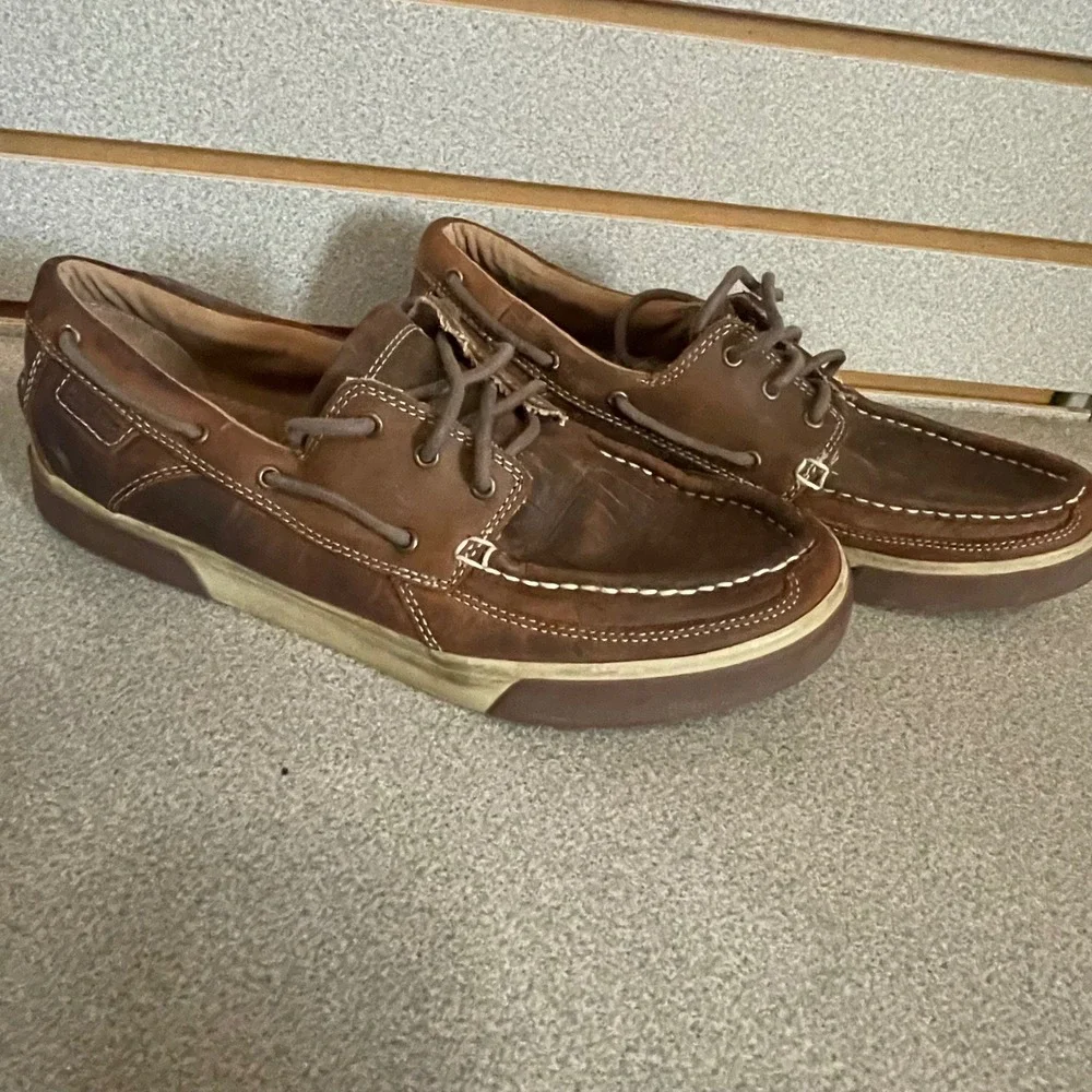 Durango‎ Mens DDB0143 Brown Leather Boat Shoes Moc Toe Loafers Size 9M